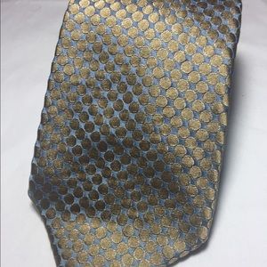 Banana Republic gold and blue polka dot silk tie